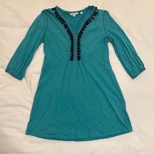 Boden Teal/Navy Pompom Swim Coverup sz 8